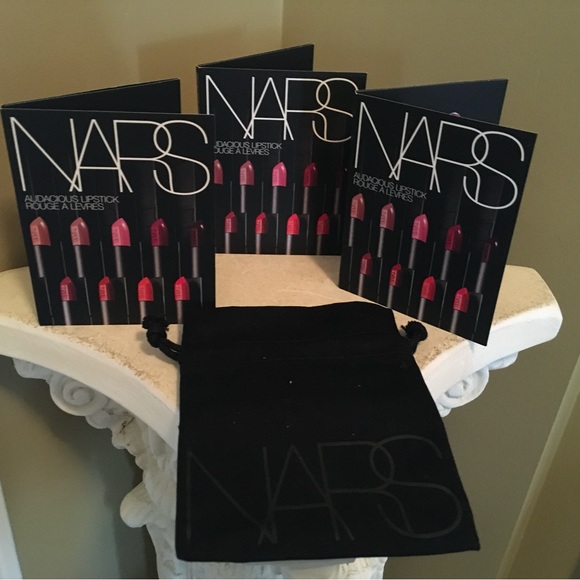 NARS AUDACIOUS LIPSTICK (3) Sample Cards 8 Shades Ea. W/Pouch - NEW! - Picture 2 of 3